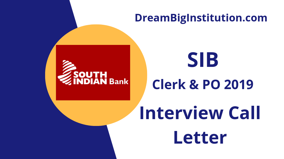 South Indian Bank Clerk Interview Call Letter