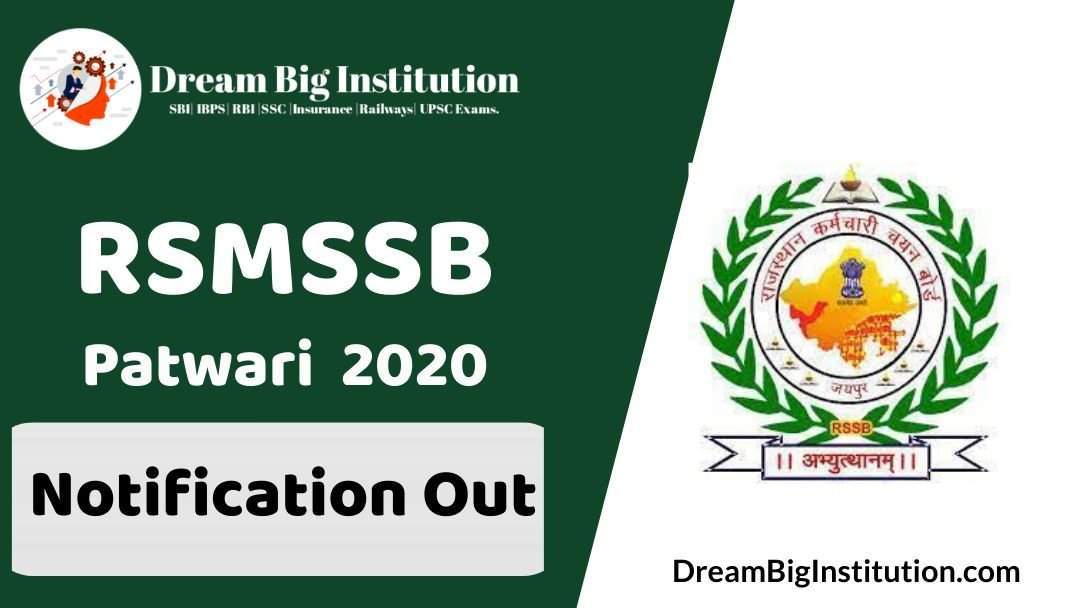 RSMSSB Patwari Recruitment 2020 Notification