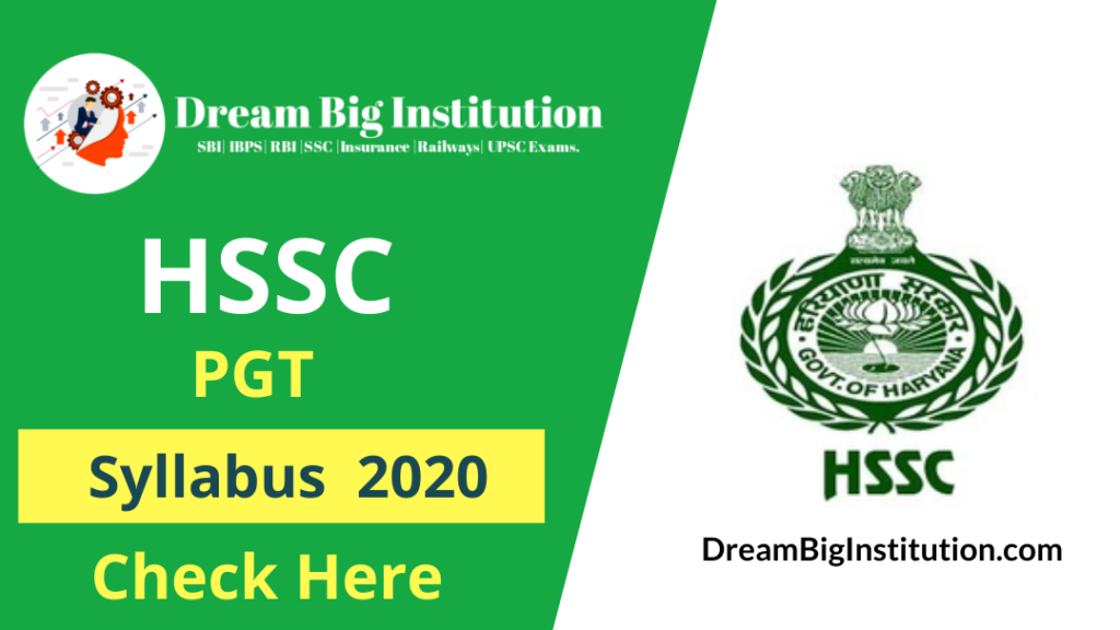 HSSC PGT Syllabus 2020 