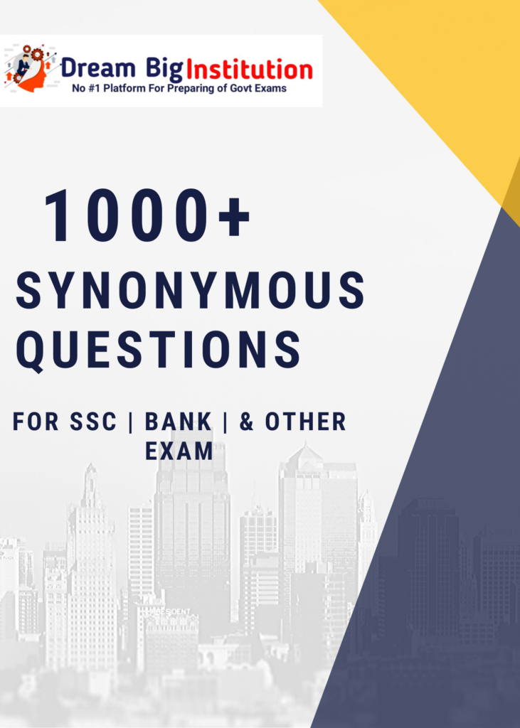 Synonyms Questions For SSC | Bank | and Other Exams