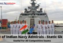 List of Indian Navy Admirals 1947-2023 – Chief of Indian Navy List of Indian Navy Admirals