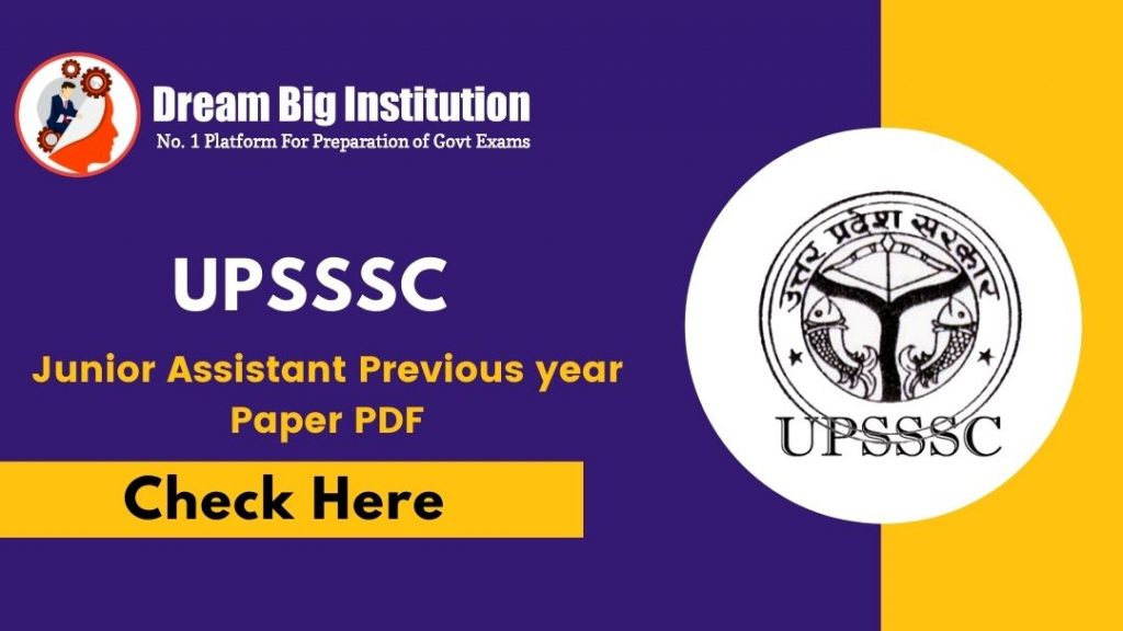 UPSSSC Junior Assistant Previous year Paper PDF