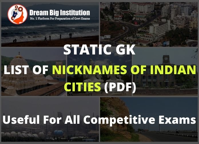 List of Nicknames of Indian Cities 