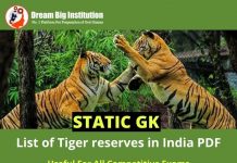 List of 56 Tiger Reserves in India 2024 PDF Download List of Tiger reserves in India PDF