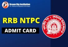 RRB NTPC CBAT Admit Card 2022, Exam City & Intimation Slip Out RRB NTPC Admit Card