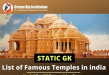 State Wise Famous Temples in India in Hindi PDF Useful For Competitive Exam State Wise Famous Temples in India in Hindi