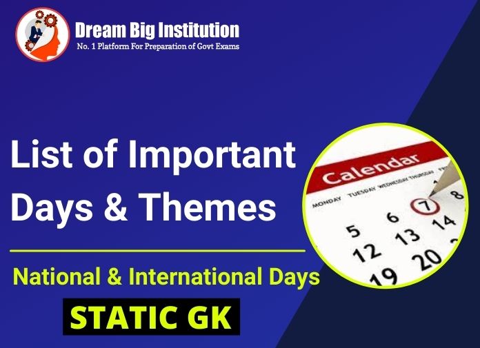 List Of Important Days With Themes 