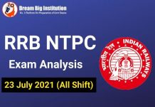 RRB NTPC Exam Analysis 23 July 2021 (All Shift) RRB NTPC Exam Analysis 23 July 2021