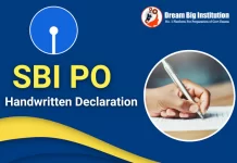 SBI PO Handwritten Declaration 2023, Sample Format Handwritten Declaration for SBI PO