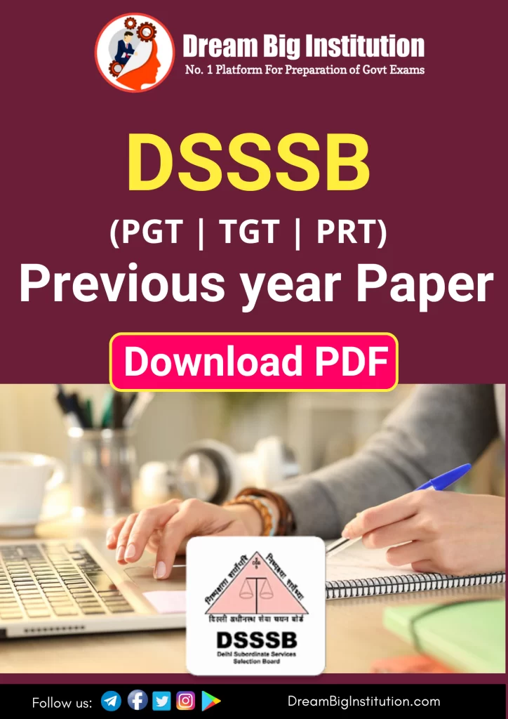 DSSSB Previous Year Question Paper PDF Book