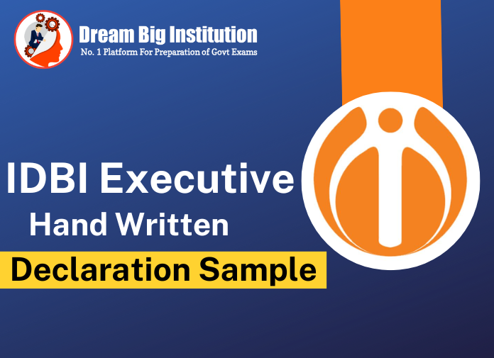 IDBI Executive Hand Written Declaration 2023