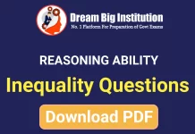 Reasoning Inequality Questions PDF | New Pattern | Coded | Free Download Reasoning Inequality Questions PDF