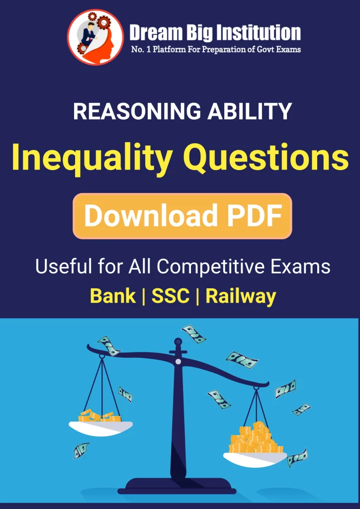Reasoning Inequality Questions PDF