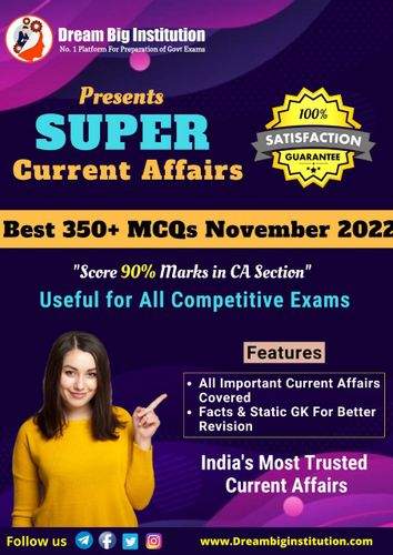 Super Monthly Current Affairs PDF November 2022