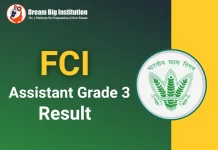 FCI Assistant Grade 3 Score Card 2023, Check Phase 1 Marks FCI Assistant Grade 3 Result