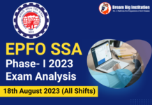 EPFO SSA Phase 1 Exam Analysis 18 August 2023 (All Shifts) EPFO SSA Phase 1 Exam Analysis 18 August 2023