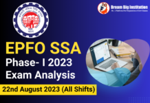 EPFO SSA Phase 1 Exam Analysis 22 August 2023 (All Shifts) EPFO SSA Phase 1 Exam Analysis 2023