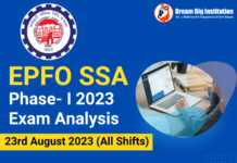 EPFO SSA Phase 1 Exam Analysis 23 August 2023 (All Shifts) EPFO SSA Phase 1 Exam Analysis 23 August 2023